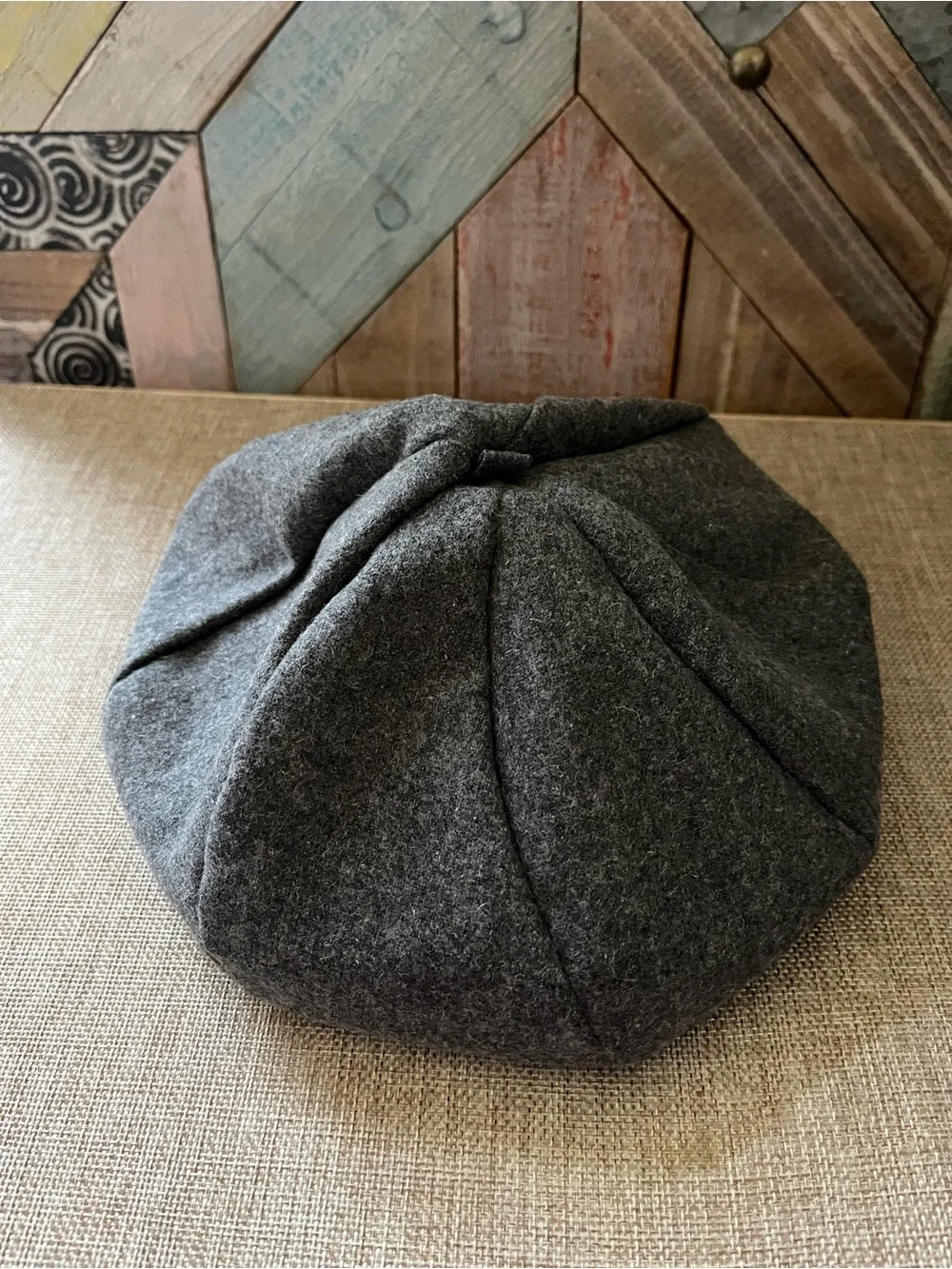 Classic Gray Wool Newsboy Cap for women